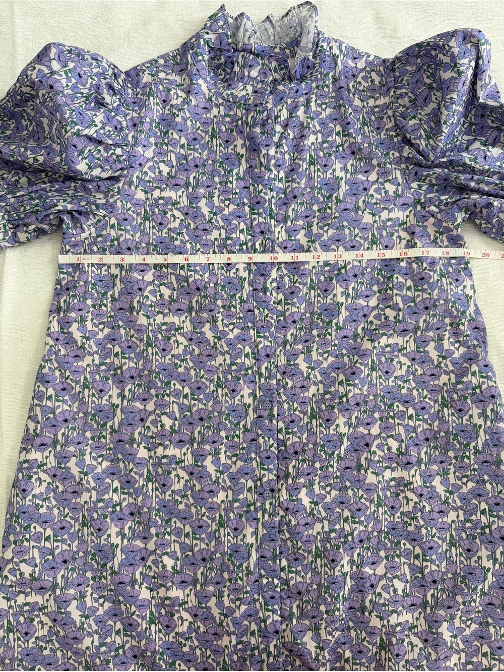 Hyacinth House Purple Poppies Louisa Maxi Dress M Cotton - Picture 13 of 14